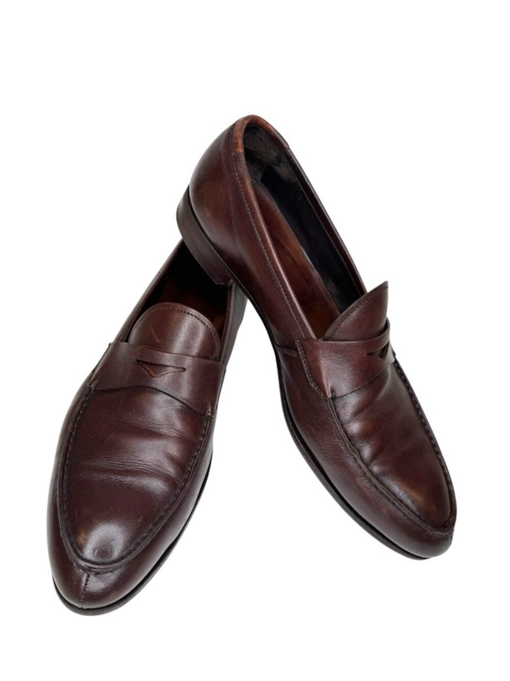 Prada Men’s Brown Leather Penny Loafers Size 10.5 Vero Cuoio